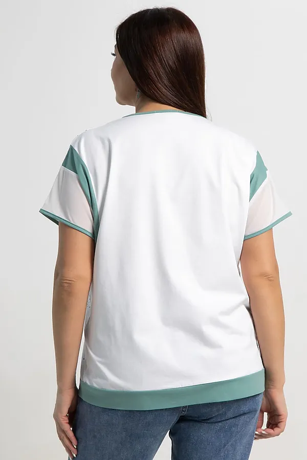 Блуза Алтея LADY TAIGA, белая/олива - фото 2