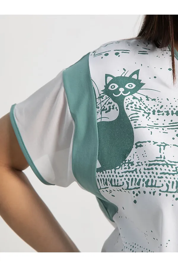 Блуза Алтея LADY TAIGA, белая/олива - фото 2