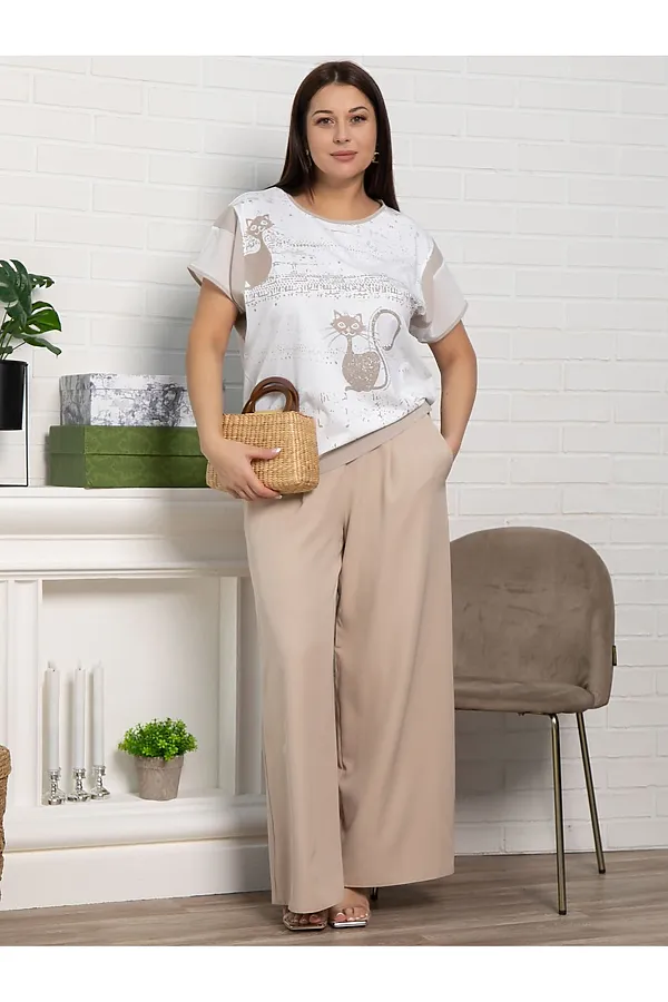 Блуза Алтея LADY TAIGA, белая/бежевый - фото 2