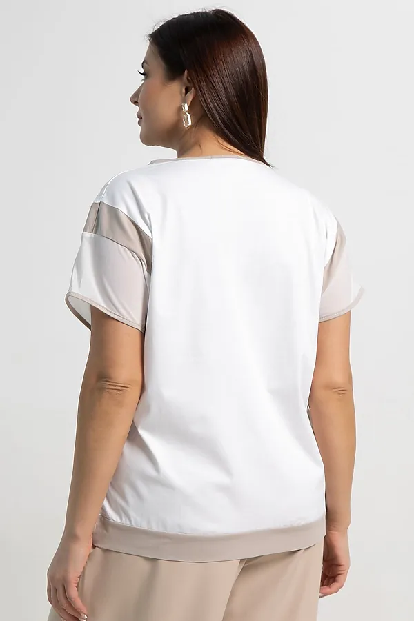 Блуза Алтея LADY TAIGA, белая/бежевый - фото 2