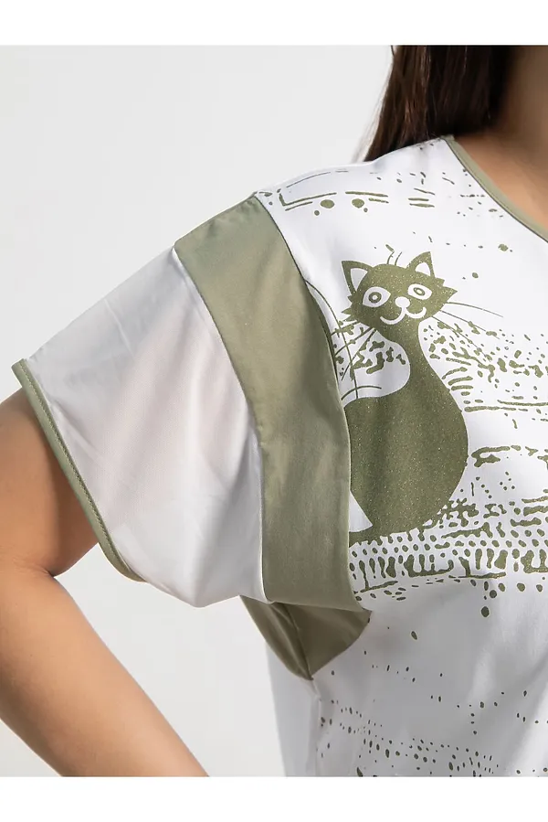 Блуза Алтея LADY TAIGA, белая/хаки - фото 2