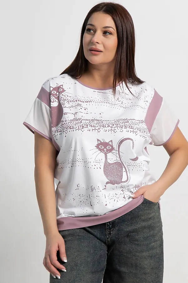 Блуза Алтея LADY TAIGA, белая/роза - фото 2