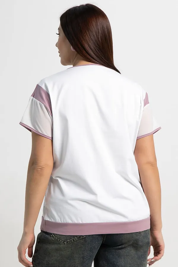 Блуза Алтея LADY TAIGA, белая/роза - фото 2