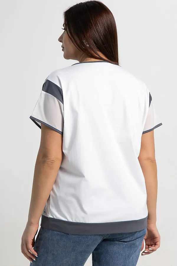 Блуза Алтея LADY TAIGA, белый/графит - фото 2