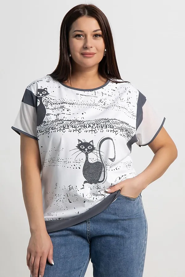 Блуза Алтея LADY TAIGA, белый/графит - фото 2