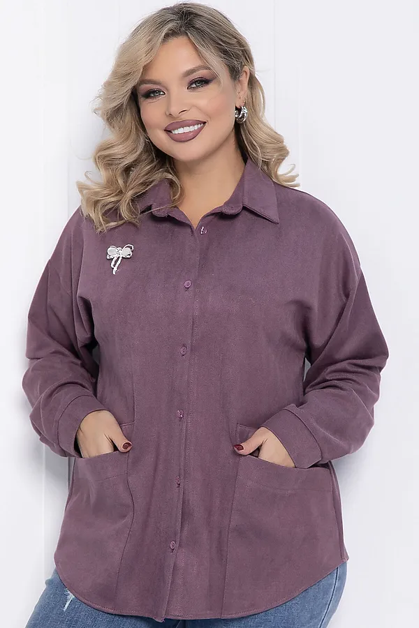 Рубашка Милолика LADY TAIGA, сливовый - фото 2