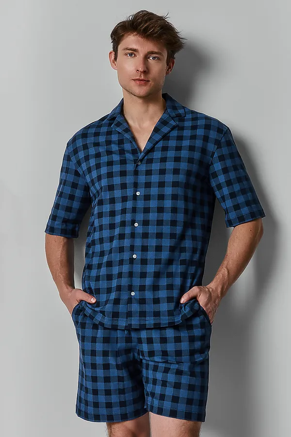 Костюм мужской (жакет, шорты) MARK FORMELLE, клетка на т.синем - фото 2