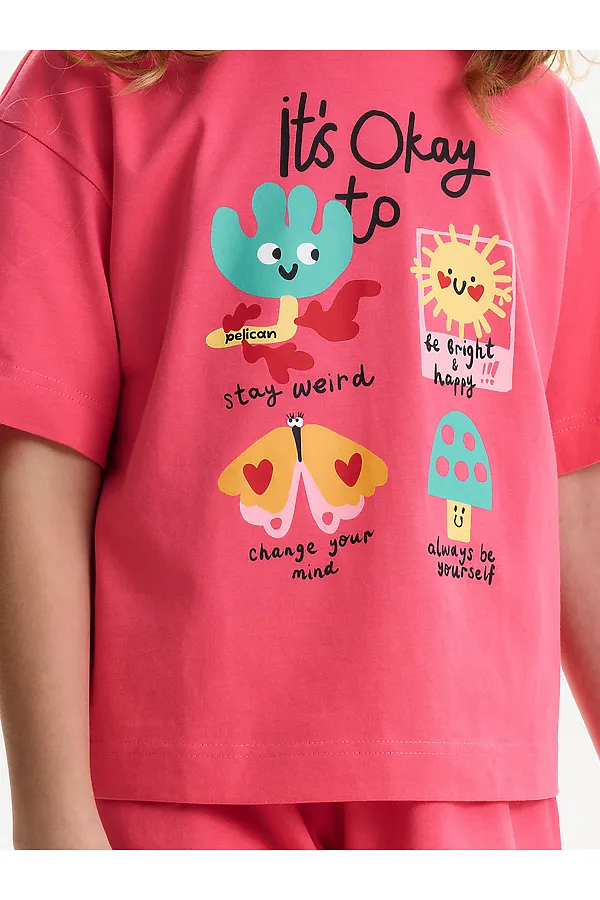 Пижама для девочек PELICAN, коралловый - фото 2