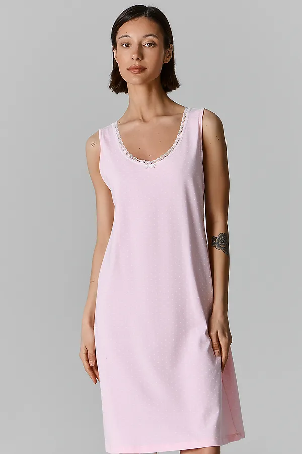 Сорочка ночная женская MARK FORMELLE, горошек на персиковом - фото 2