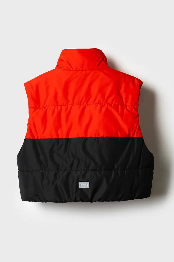 Жилет текстильный с полиуретановым покрытием для девочек PLAYTODAY, белый,черный,красный - фото 2