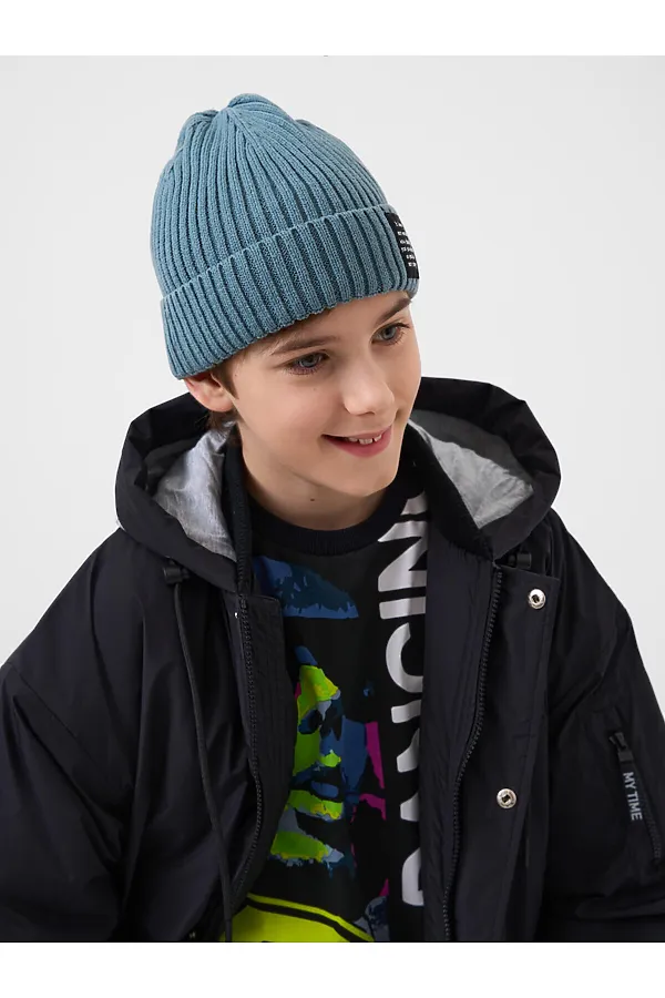 Шапка трикотажная для мальчиков PLAYTODAY, серый - фото 2