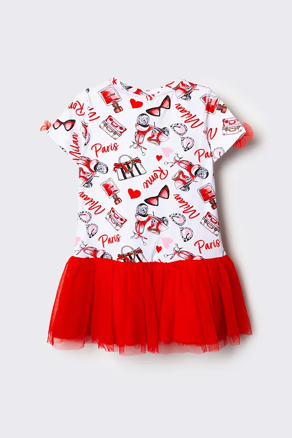 Платье трикотажное для девочек PLAYTODAY, разноцветный - фото 2