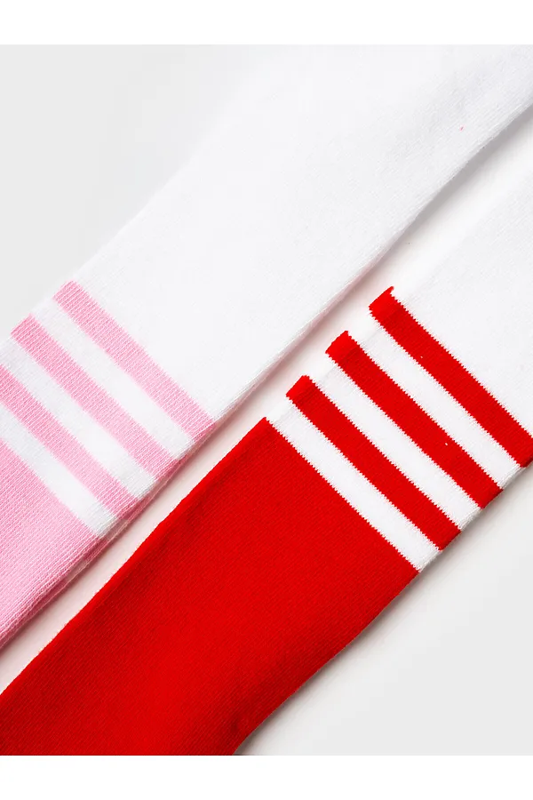 Колготки трикотажные для девочек, 2 пары в комплекте PLAYTODAY, белый,светло-розовый,красный - фото 2