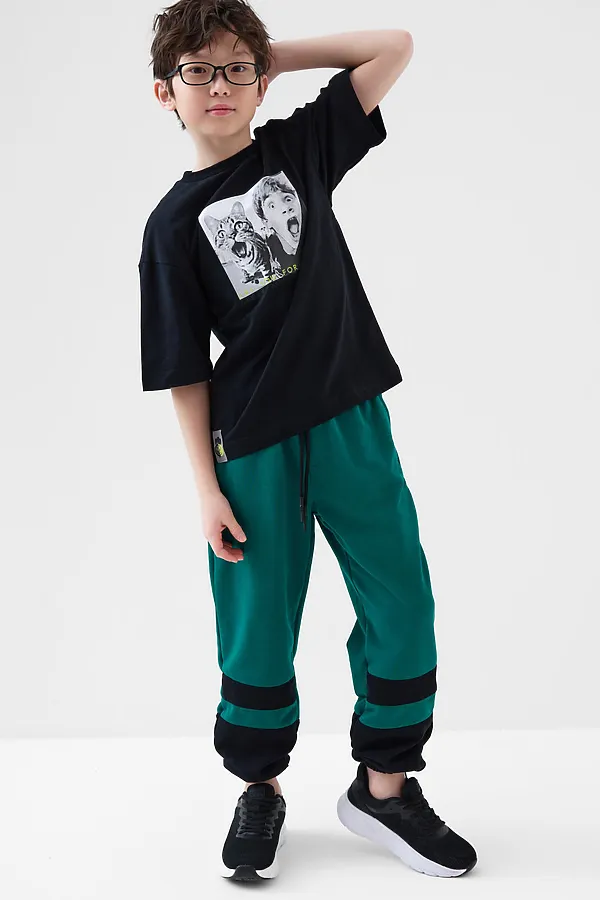 Фуфайка трикотажная для мальчиков (футболка) PLAYTODAY, черный - фото 2