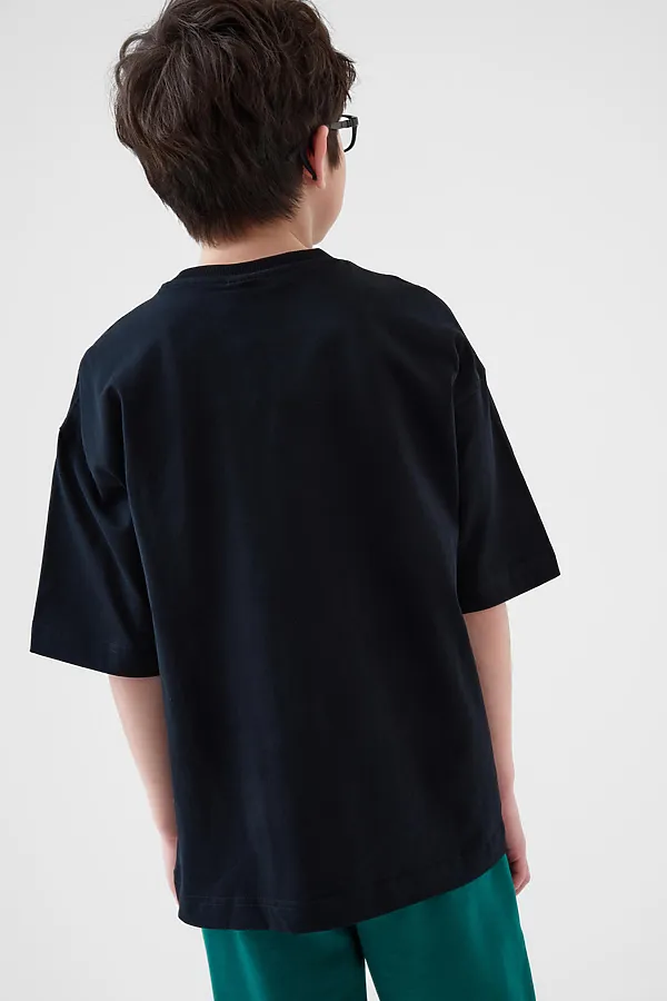 Фуфайка трикотажная для мальчиков (футболка) PLAYTODAY, черный - фото 2