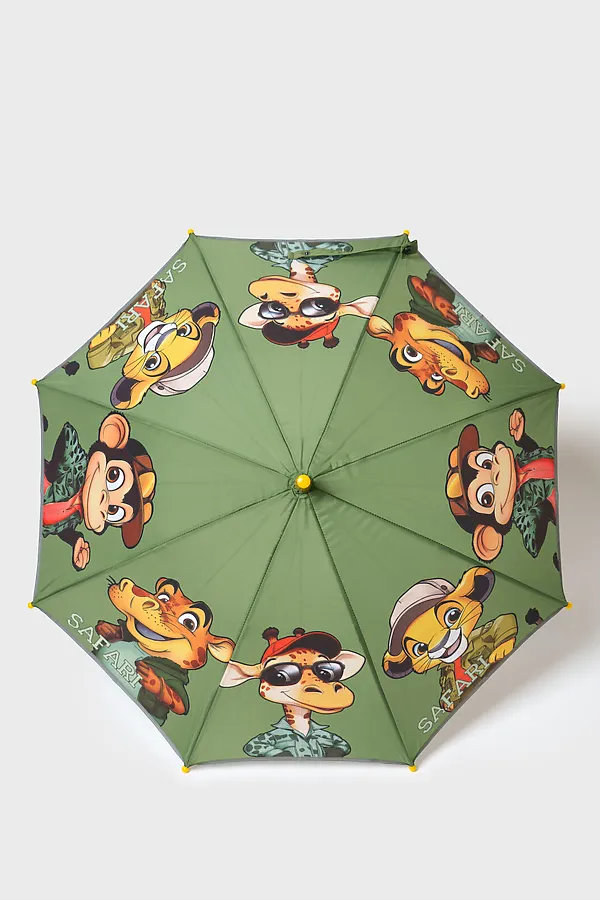 Зонт-трость для мальчиков PLAYTODAY, хаки - фото 2