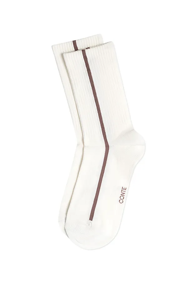 CONTE ACTIVE Удлиненные женские хлопковые носки CONTE ELEGANT, молочный - фото 2