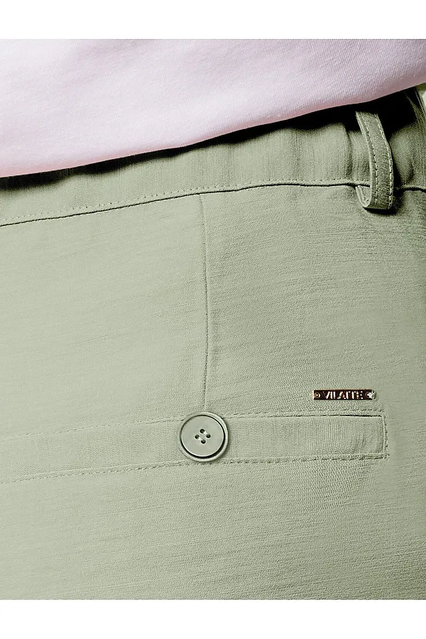 Свободные брюки с поясом на резинке из плотного лиоцелла VILATTE, зеленый чай - фото 2