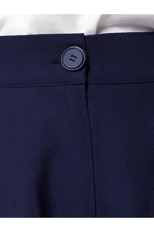 Свободные брюки с поясом на резинке из плотного лиоцелла VILATTE, темно-синий - фото 2