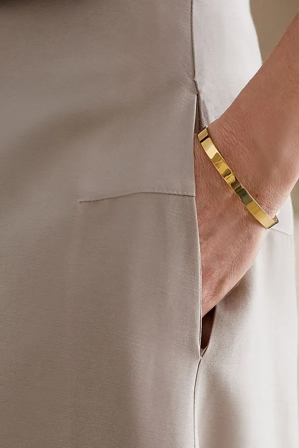 Юбка тюльпан с разрезом скроенная по косой из плотного лиоцелла VILATTE, светло-бежевый - фото 2