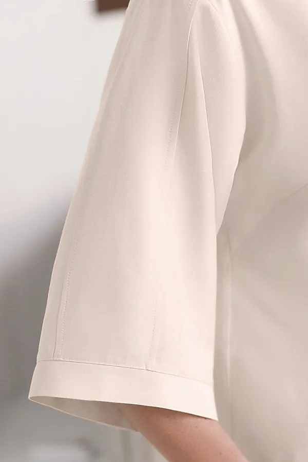 Блузка с широкими рукавами 3/4 из плотного лиоцелла VILATTE, кокосово-молочный - фото 2