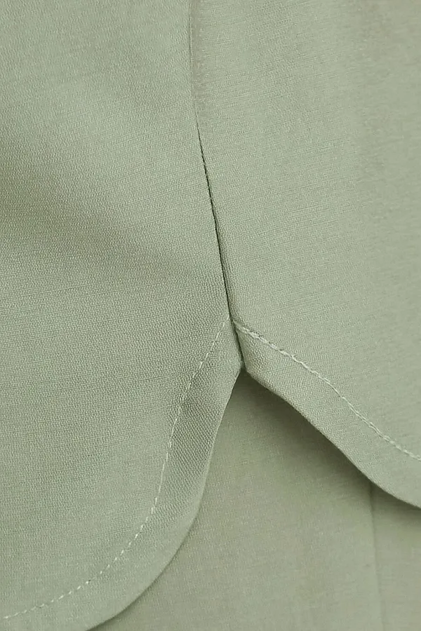 Свободная блузка с вырезом лодочка из плотного лиоцелла VILATTE, зеленый чай - фото 2