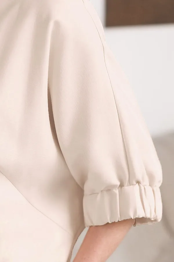 Свободная блузка с вырезом лодочка из плотного лиоцелла VILATTE, кокосово-молочный - фото 2