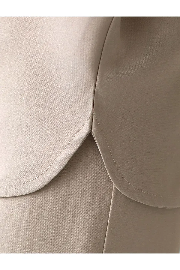 Свободная блузка с вырезом лодочка из плотного лиоцелла VILATTE, светло-бежевый - фото 2