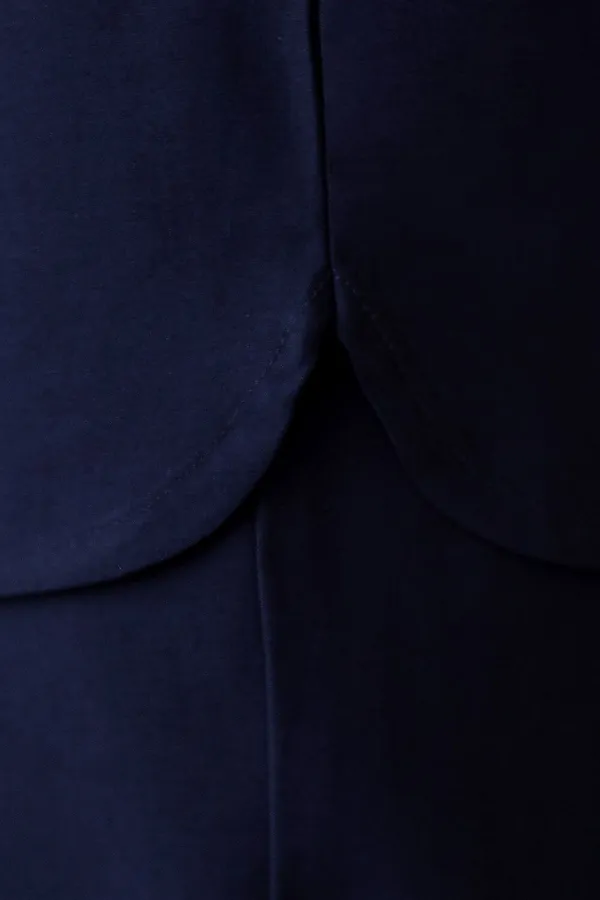 Свободная блузка с вырезом лодочка из плотного лиоцелла VILATTE, темно-синий - фото 2