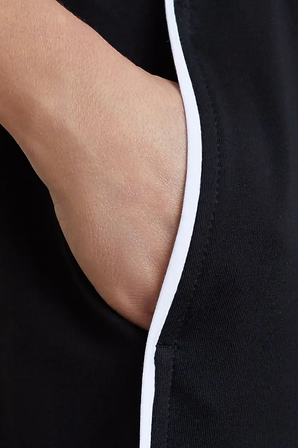 Прямые брюки с лампасами из эластичного футера двухнитки без начеса VILATTE, черный - фото 2