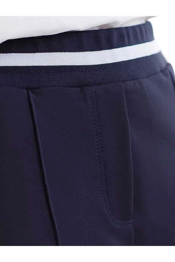 Брюки прямые со стрелками из премиального футера двухнитки с эластаном VILATTE, т.синий - фото 2