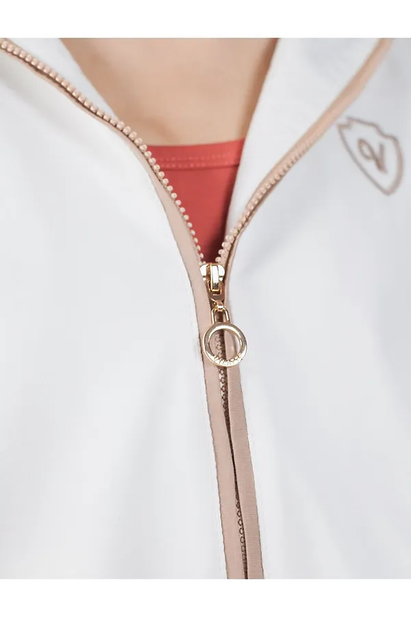 Худи на молнии из петельчатого футера двухнитки с эластаном без начеса VILATTE, белый - фото 2