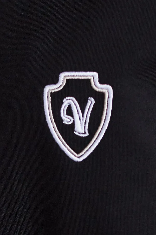 Худи на молнии из петельчатого футера двухнитки с эластаном без начеса VILATTE, черный - фото 2