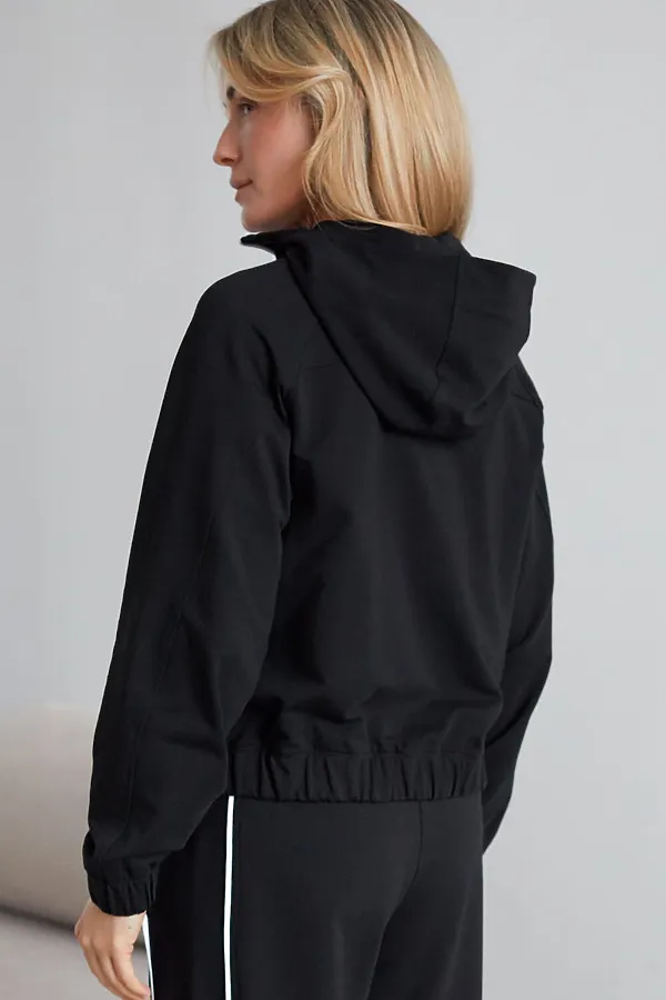 Худи на молнии из петельчатого футера двухнитки с эластаном без начеса VILATTE, черный - фото 2