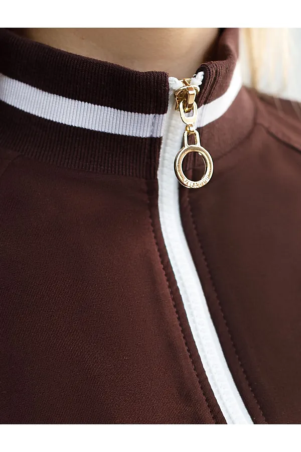 Бомбер среднего объема из футера двухнитки с эластаном VILATTE, коричневый - фото 2