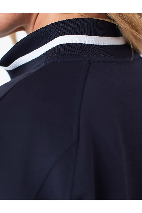 Бомбер среднего объема из футера двухнитки с эластаном VILATTE, т.синий - фото 2