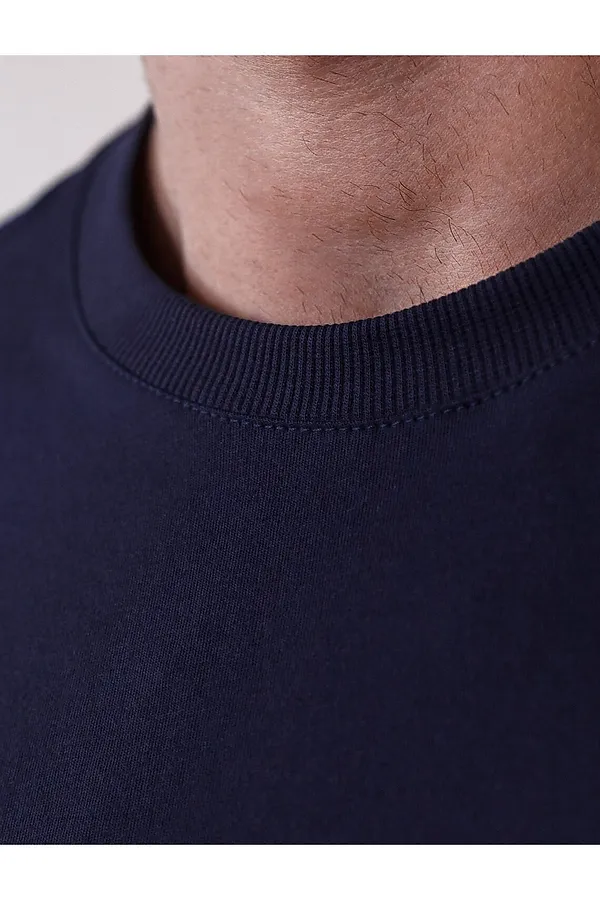 Футболка полуприлегающего кроя с принтом из премиального хлопка VILATTE, т.синий_wander - фото 2