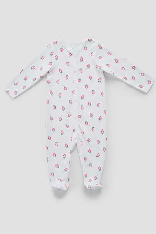 Комбинезон нательный детский (2шт.) MARK FORMELLE, розовая клетка на белом +клубничка на белом - фото 2