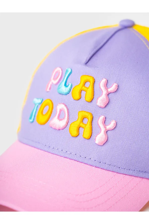 Кепка текстильная для девочек PLAYTODAY, сиреневый,розовый,жёлтый - фото 2