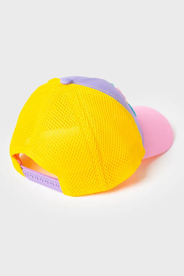Кепка текстильная для девочек PLAYTODAY, сиреневый,розовый,жёлтый - фото 2