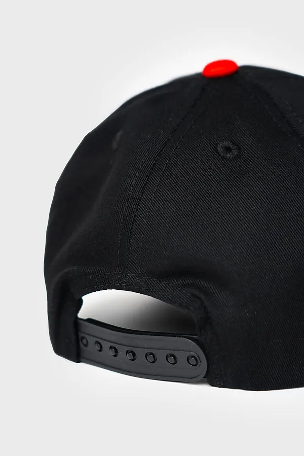 Кепка текстильная для девочек PLAYTODAY, черный,красный - фото 2