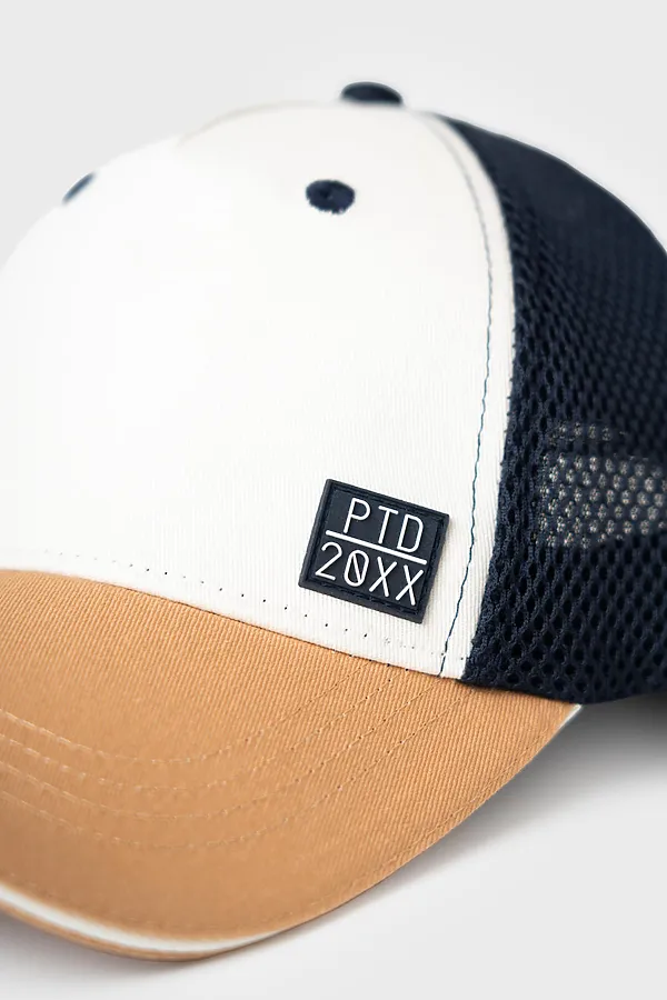 Кепка текстильная для мальчиков PLAYTODAY, бежевый,тёмно-синий,белый - фото 2