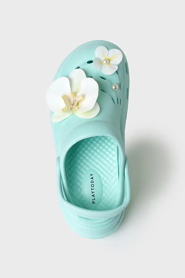 Сабо для девочек PLAYTODAY, светло-зеленый,белый - фото 2