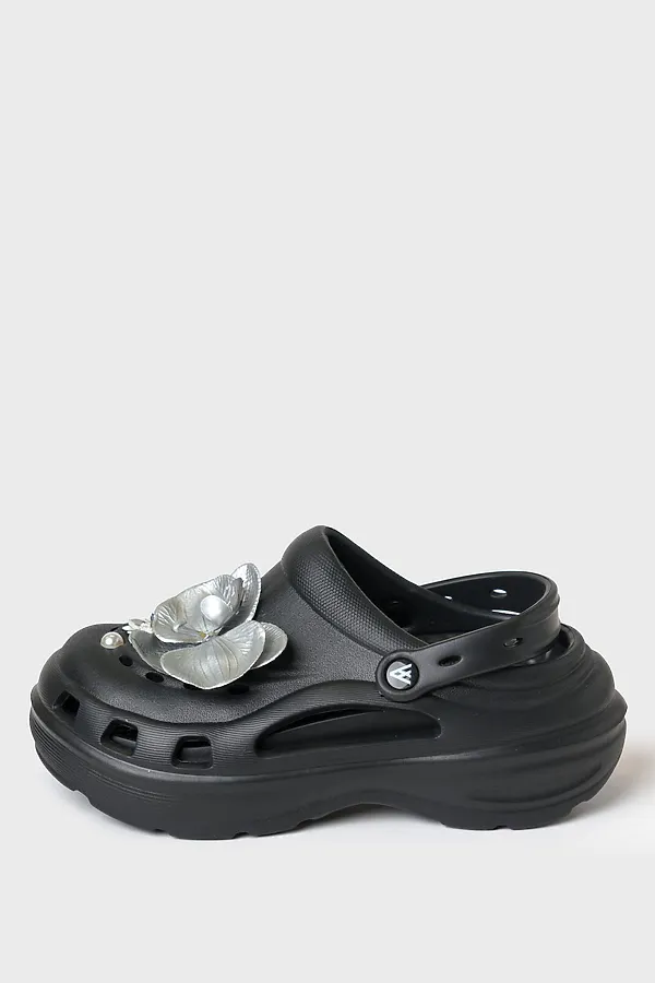 Сабо для девочек PLAYTODAY, черный,серебряный - фото 2