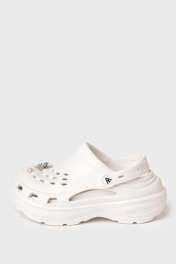 Сабо для девочек PLAYTODAY, белый,серебряный - фото 2