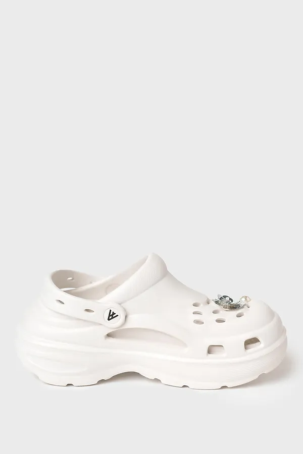 Сабо для девочек PLAYTODAY, белый,серебряный - фото 2