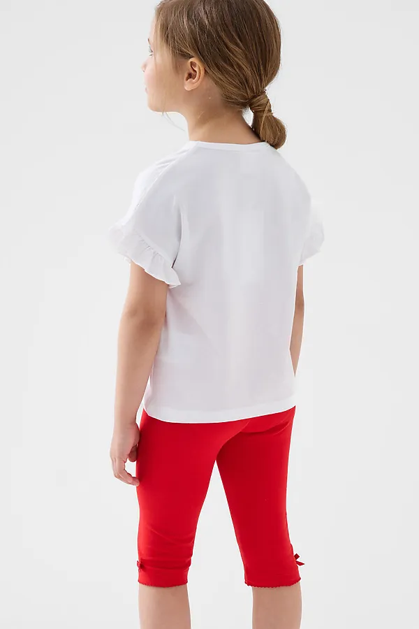 Брюки трикотажные для девочек (легинсы укороченные), 2 пары в комплекте PLAYTODAY, разноцветный - фото 2