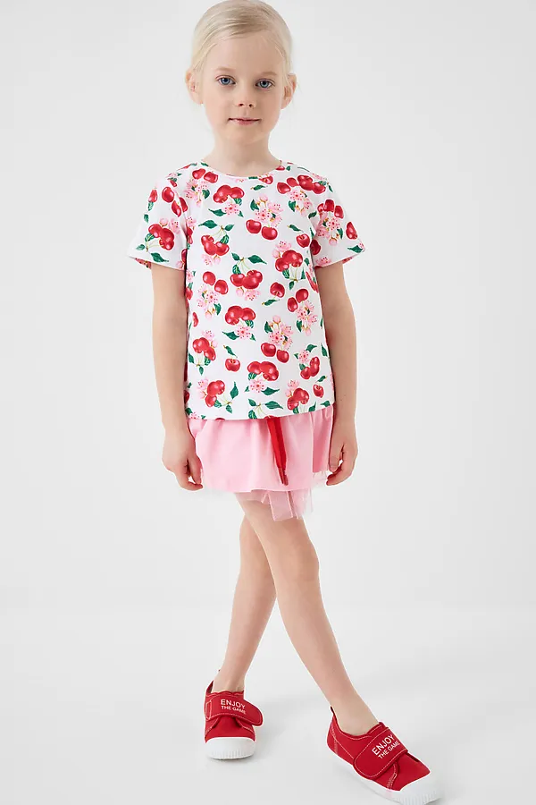 Фуфайка трикотажная для девочек (футболка), 2 шт в комплекте PLAYTODAY, разноцветный - фото 2