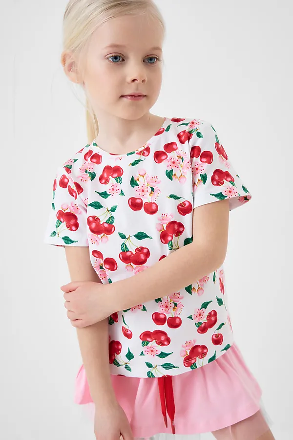 Фуфайка трикотажная для девочек (футболка), 2 шт в комплекте PLAYTODAY, разноцветный - фото 2