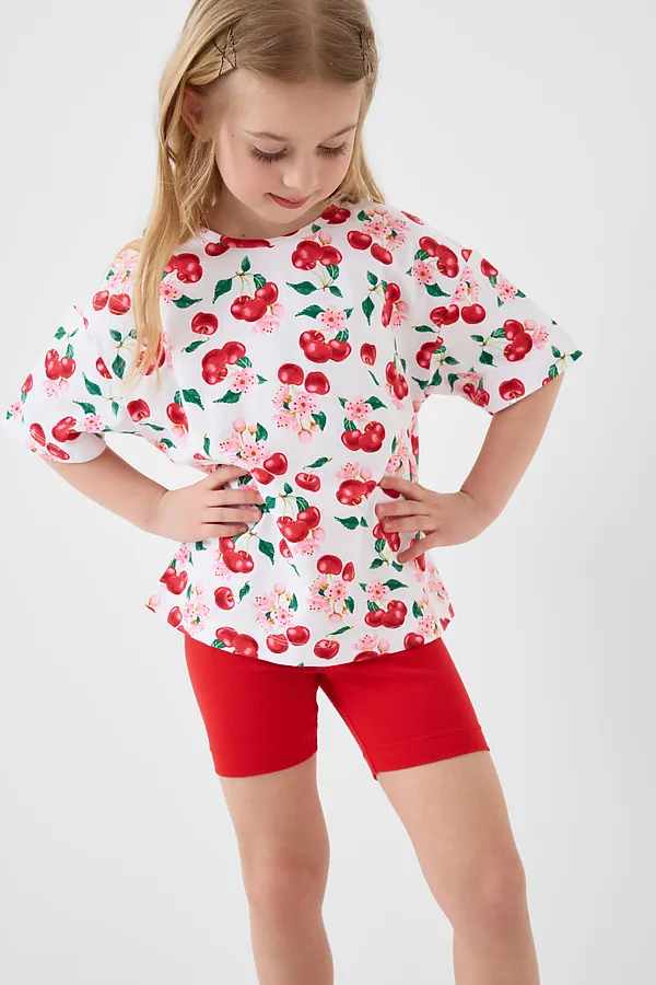 Комплект трикотажный для девочек: брюки (легинсы укороченные), фуфайка (футболка) PLAYTODAY, разноцветный - фото 2